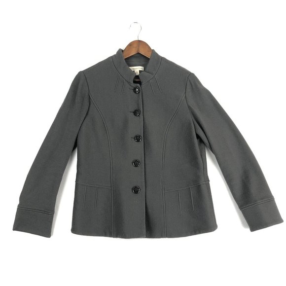 Coldwater Creek Women's Size 12 Grey Long Sleeve Cardigan Sweater Jacket Button - Picture 1 of 10